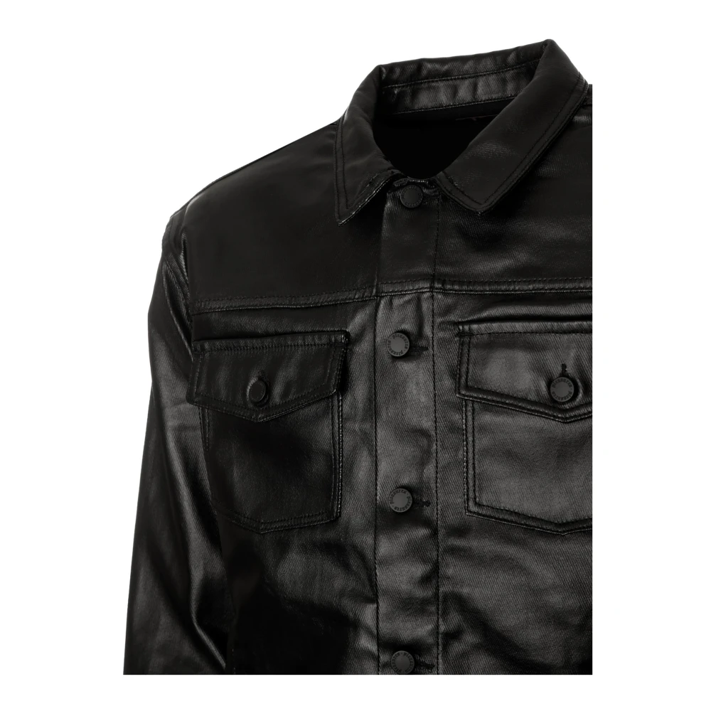 Pleasures Glanzende Latex Trucker Jack Black Heren