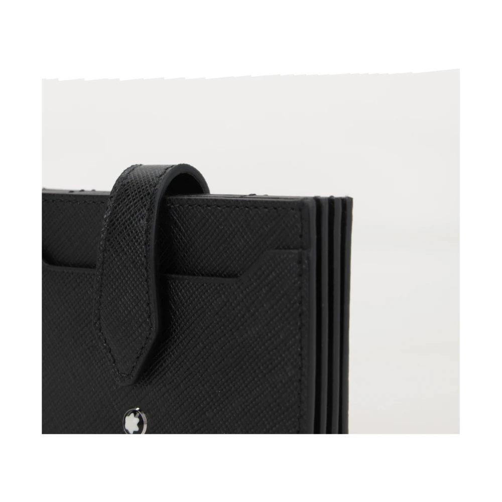 Montblanc Zwarte gestructureerde leren creditcardhouder Black Heren