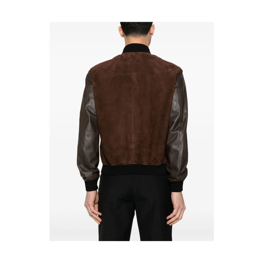 Tagliatore Leren jas Brown Heren