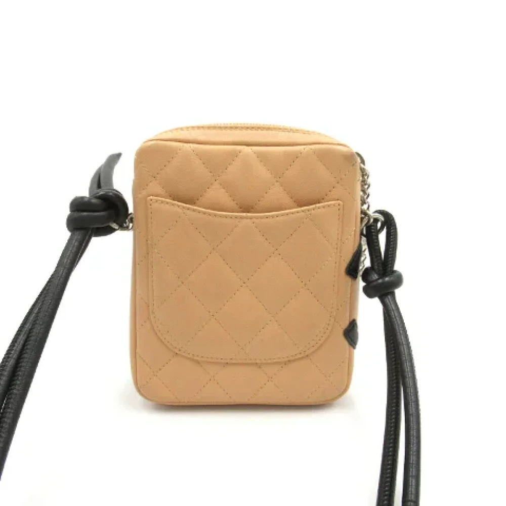 Chanel Vintage Pre-owned Leather crossbody-bags Beige Dames