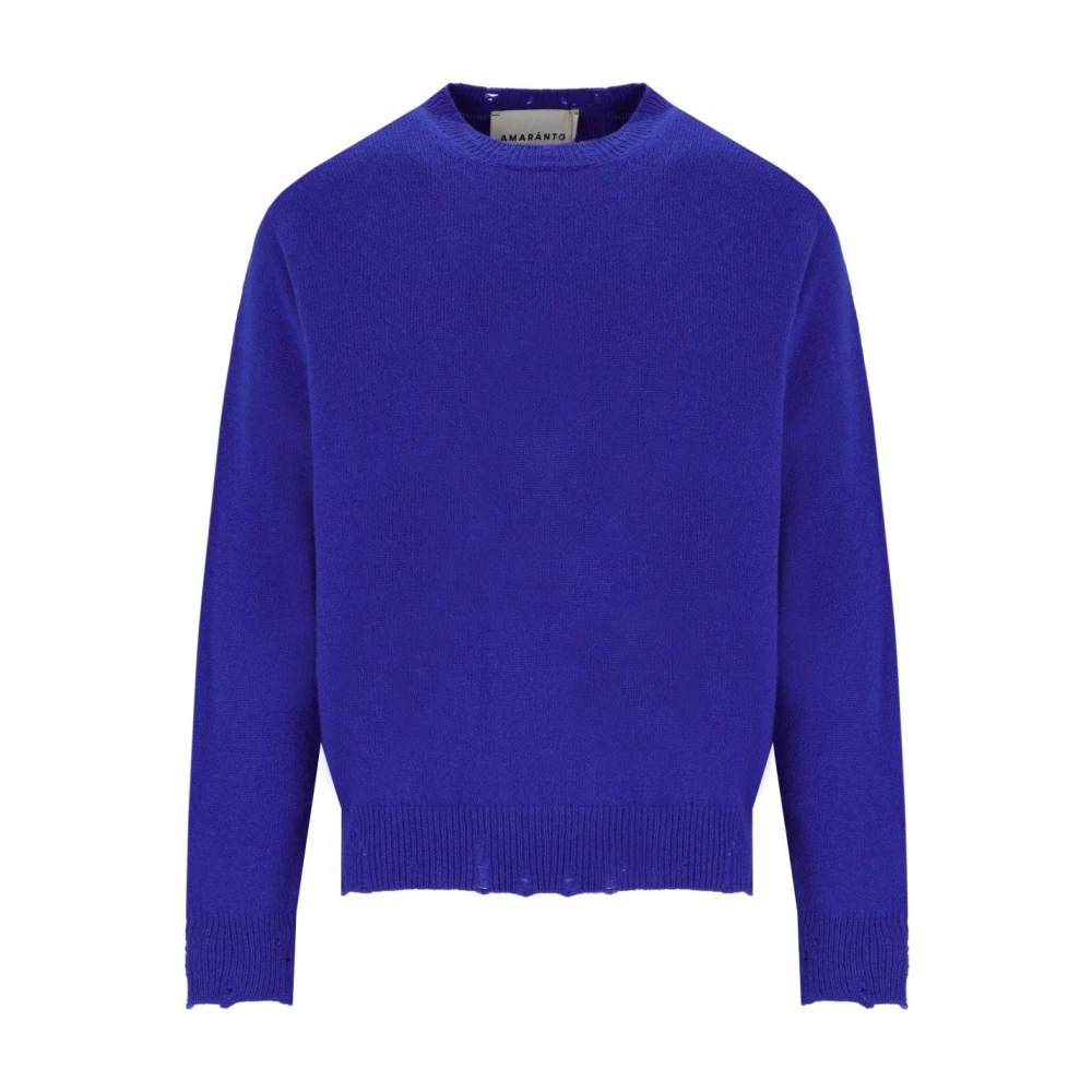 Amaránto Elektrisch Blauwe Crewneck Jumper met Raglanmouwen Blue Heren