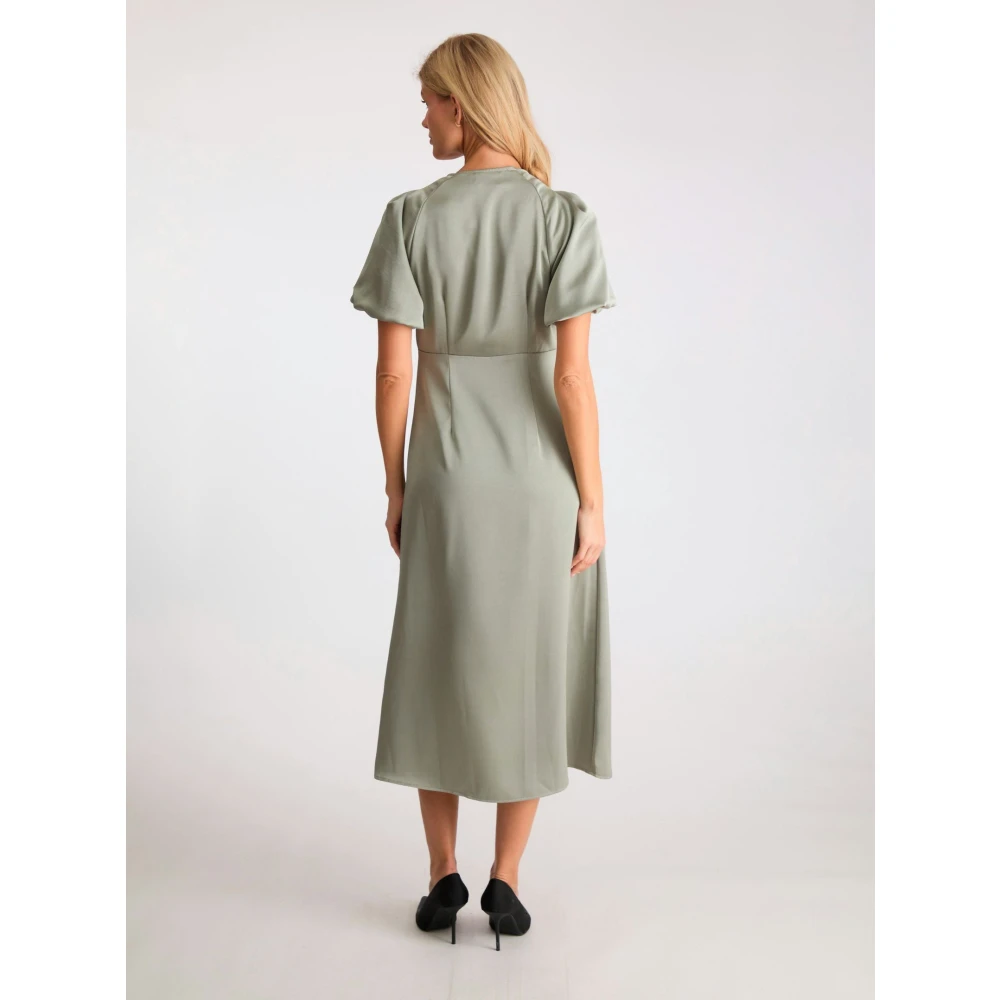 NEO NOIR Maxi Sateen V-Hals Jurk Green Dames