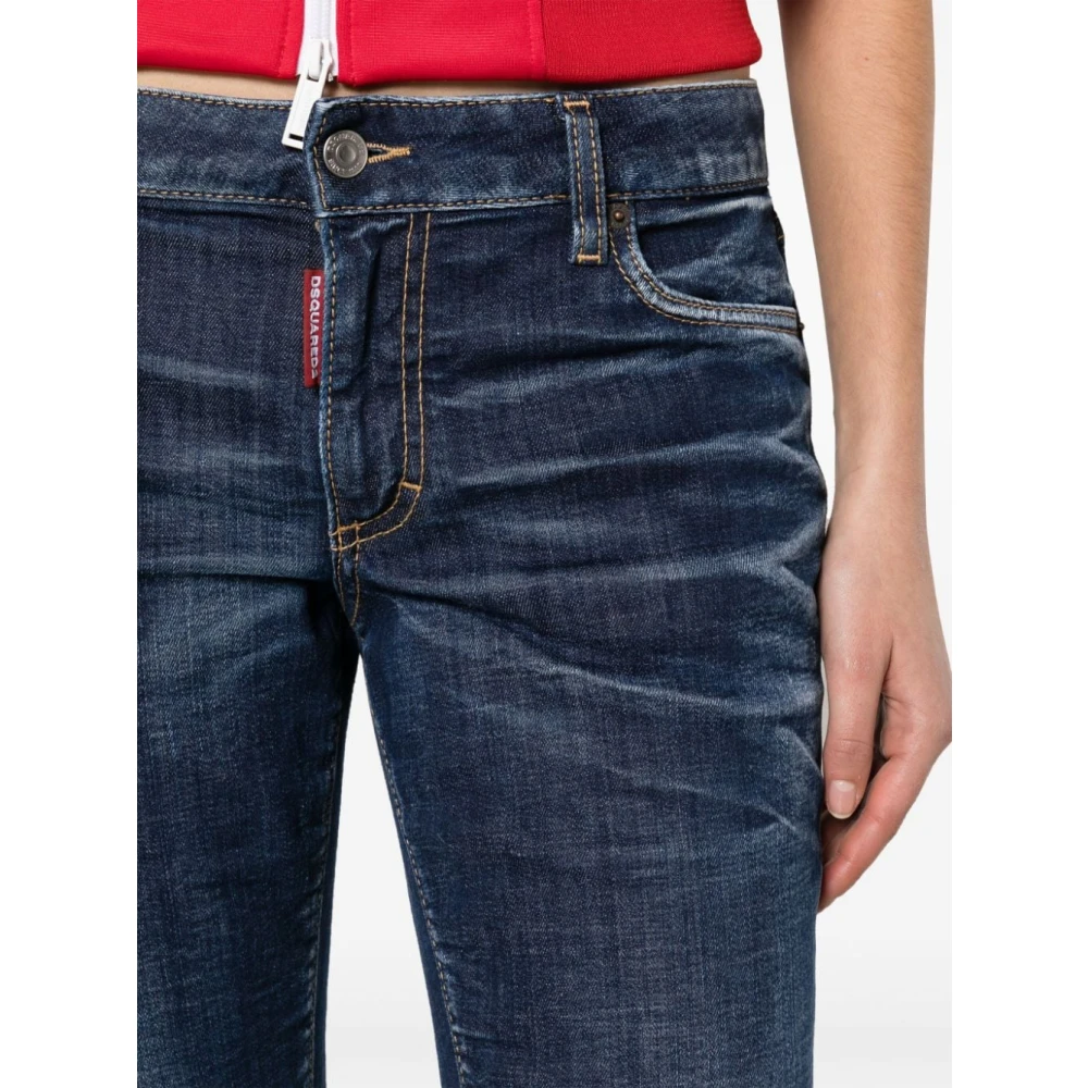 Dsquared2 Donkerblauwe Flare Jeans Blue Dames