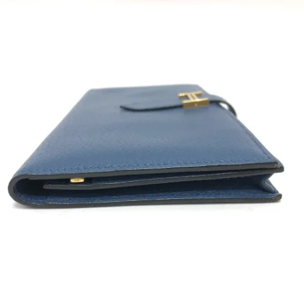 Hermès Vintage Pre-owned Leather wallets Blue Dames