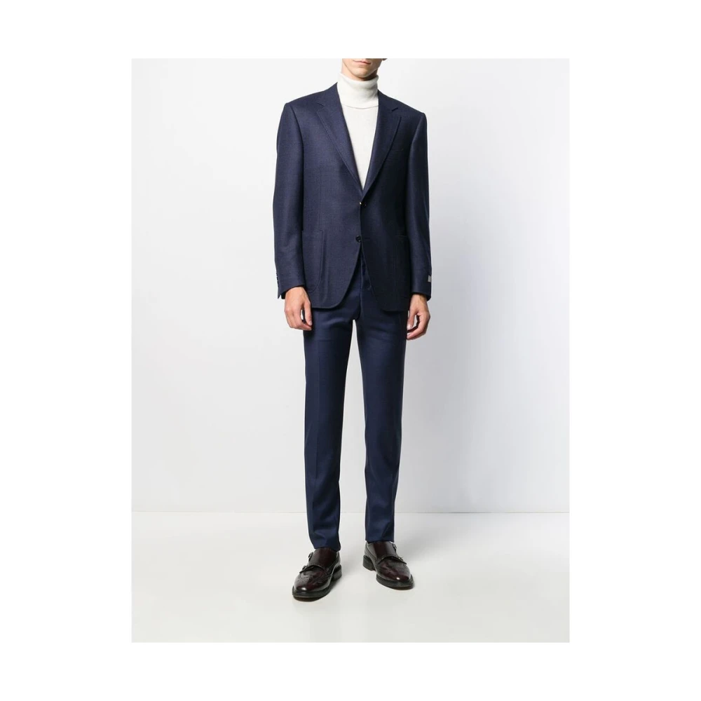 Canali Marineblauwe wollen broek Blue Heren