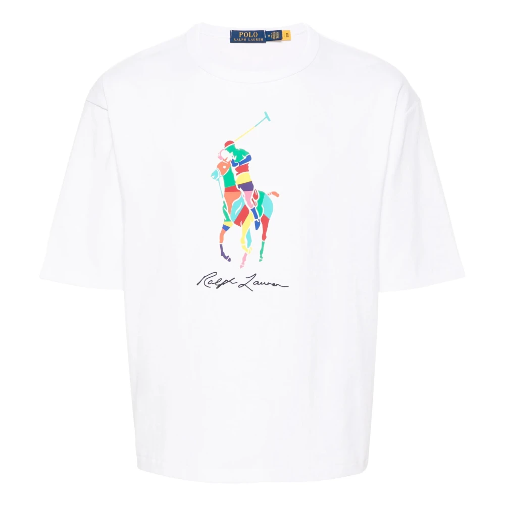 Ralph Lauren Big Pony Logo Katoenen T-shirt White Heren