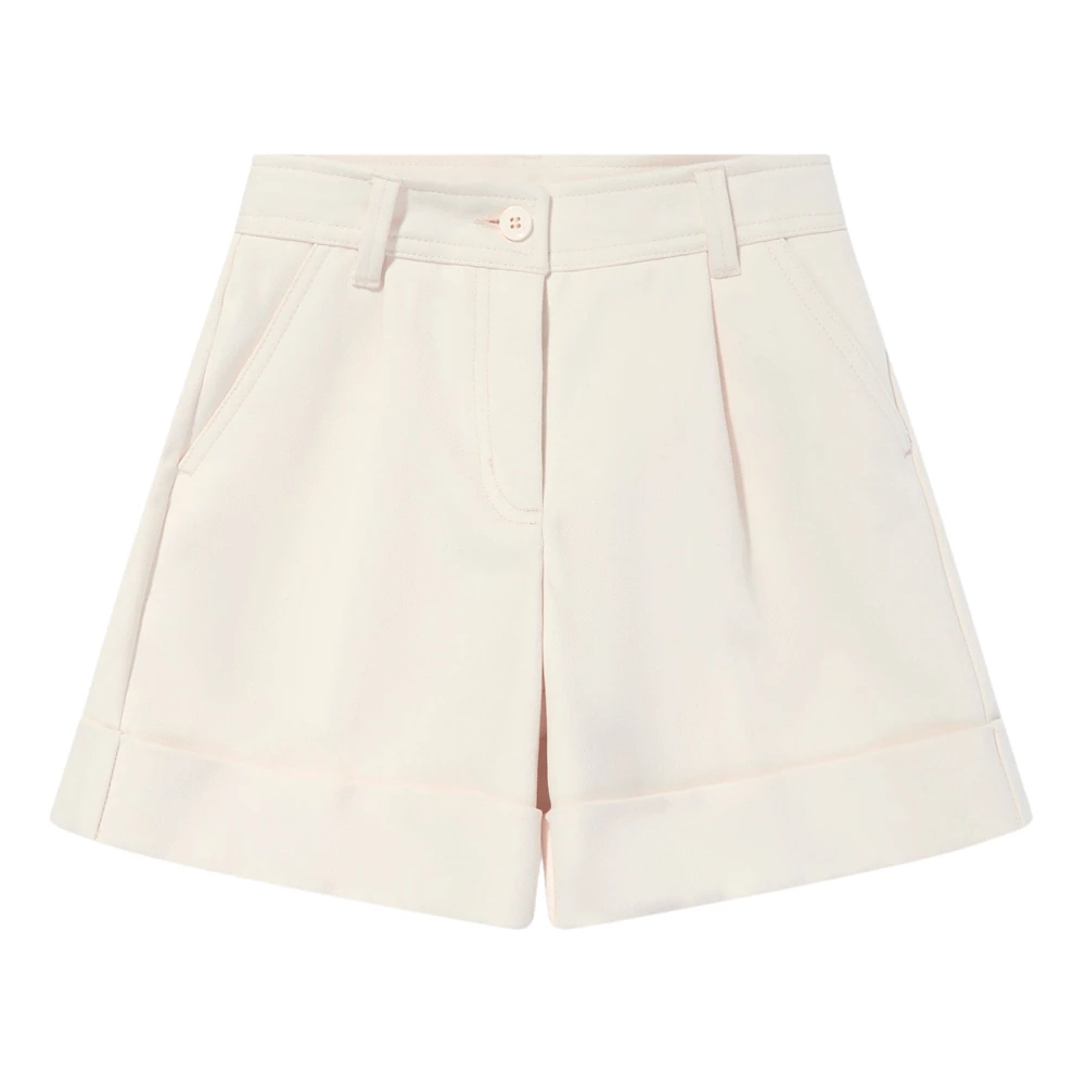 Moncler Girls Beige Woven Shorts - Shorts - 10 Y - Kids