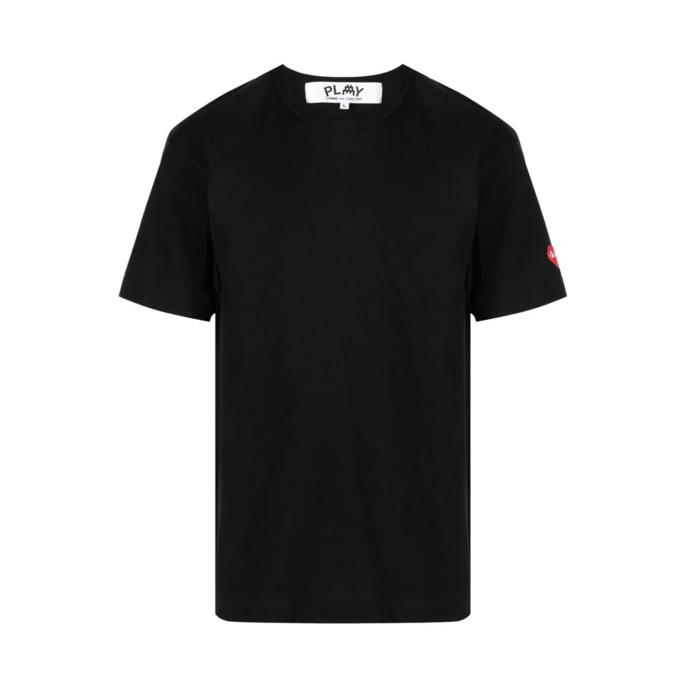 Comme des Garçons Play Logo Patch Katoenen T-Shirt Black Heren
