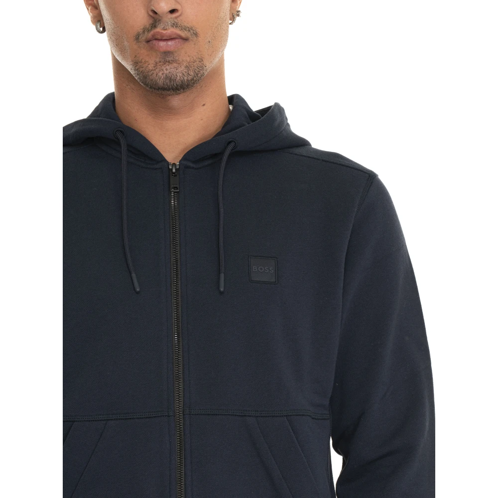 Boss Hoodie met ritssluiting Blue Heren