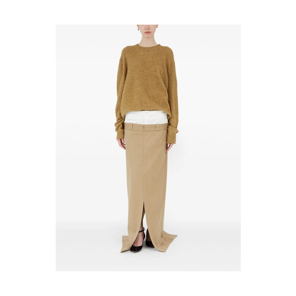 Maison Margiela Beige Katoenmix Voorknoop Rok Beige Dames