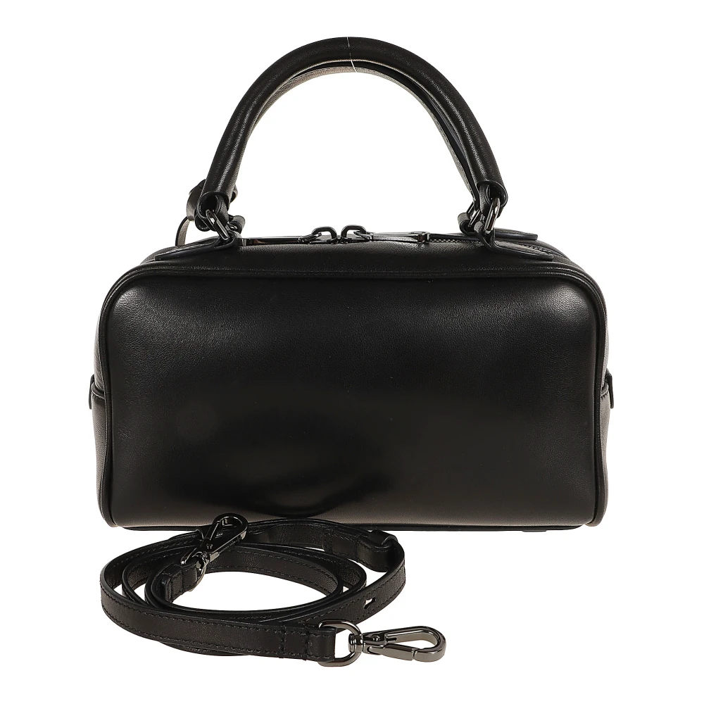 BRUNELLO CUCINELLI Zwarte leren schoudertas Black Dames