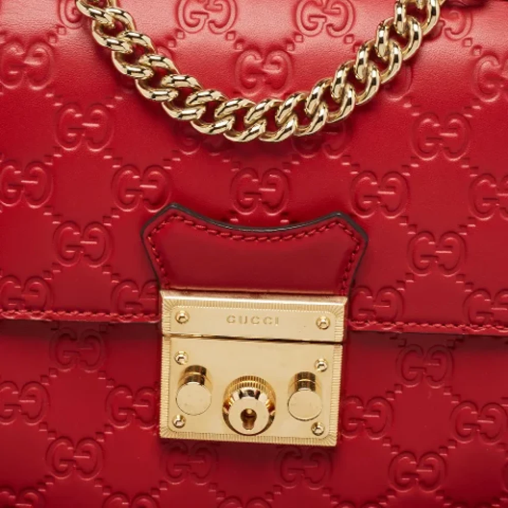 Gucci Vintage Pre-owned Leather backpacks Red Dames