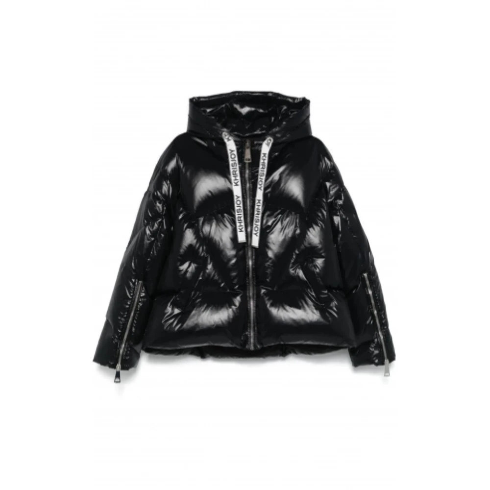 Khrisjoy Glanzende Luxe Winterjas Montpellier Black Dames