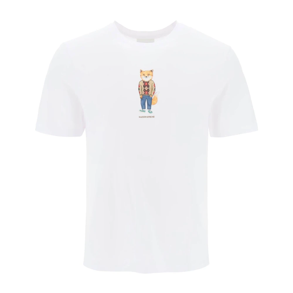 Maison Kitsuné Dressed Fox Crew-Neck T-Shirt White Heren