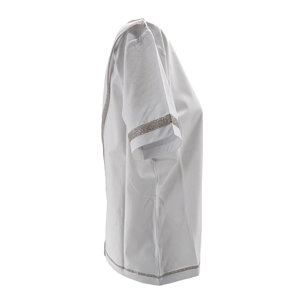 D.Exterior Wit T-shirt met Lurex-details White Dames
