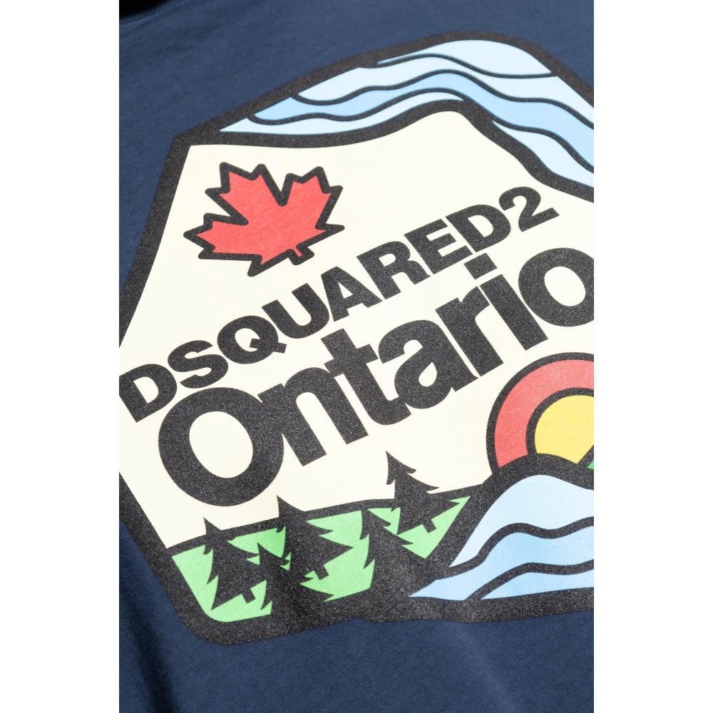 Dsquared2 Bedrukt T-shirt Blue Heren