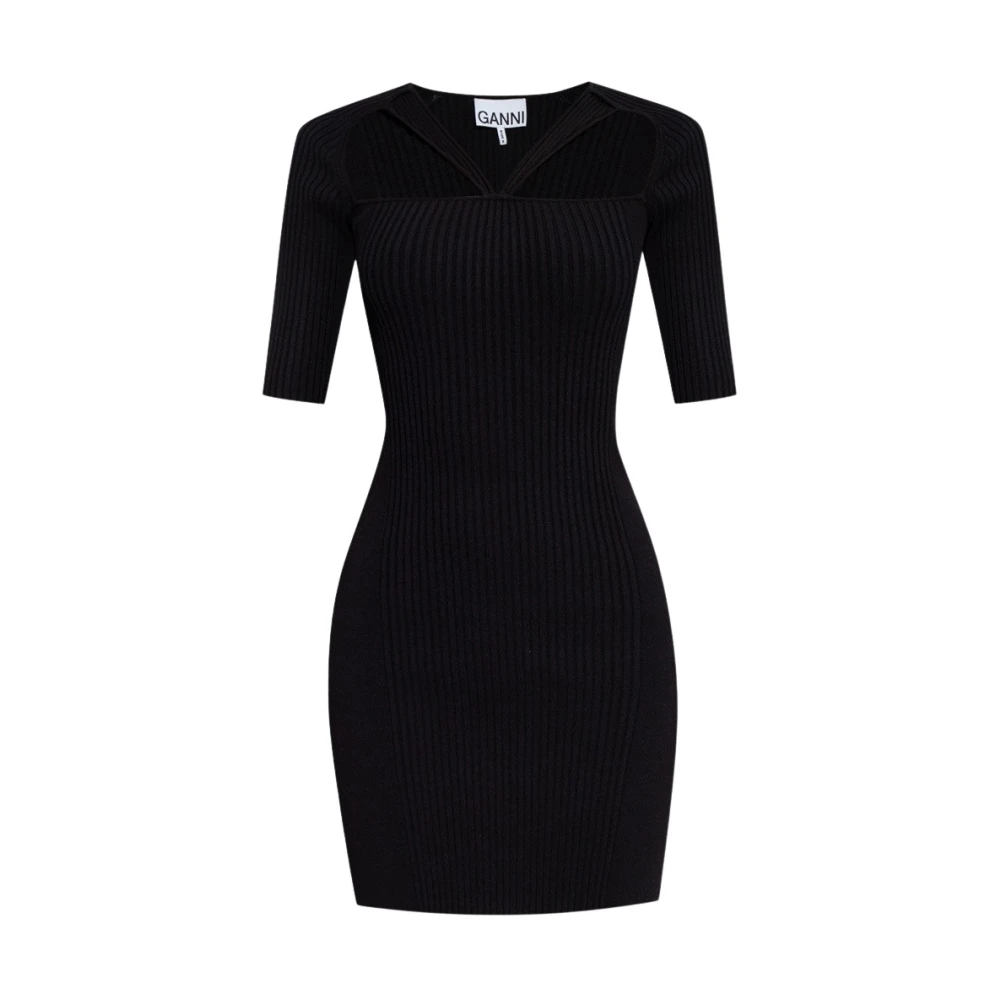 Ganni Donna Nero Abito Con Cut-Outs