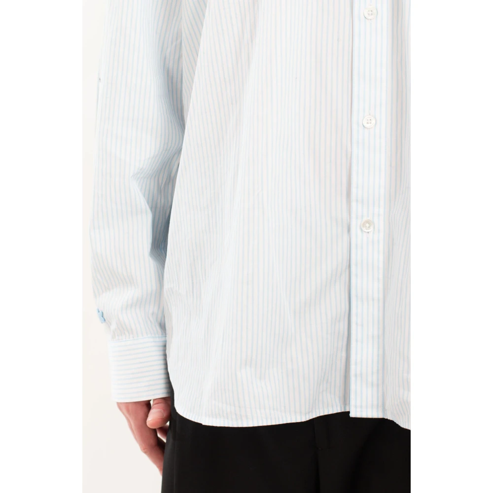 Lacoste Gestreept Croc Badge Shirt Gray Heren