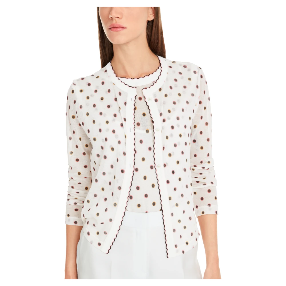 Marc Cain Polka Dot Vest Gebreid in Duitsland White Dames