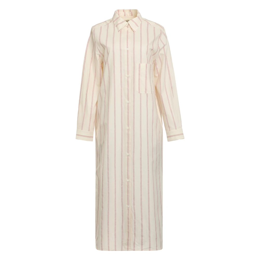 Totême Women's Beige Shirt Dresses, S, Striped Tunic Dress