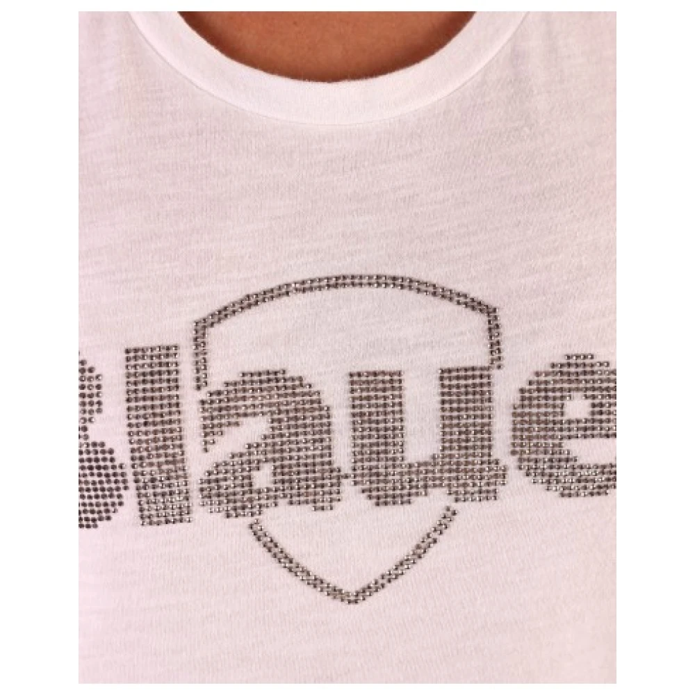 Blauer Dames T-shirt van 100% katoen White Dames