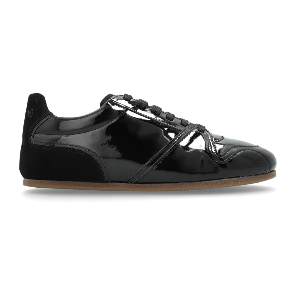 Moschino Lakleren sportschoenen Dames Schoenen Zwart