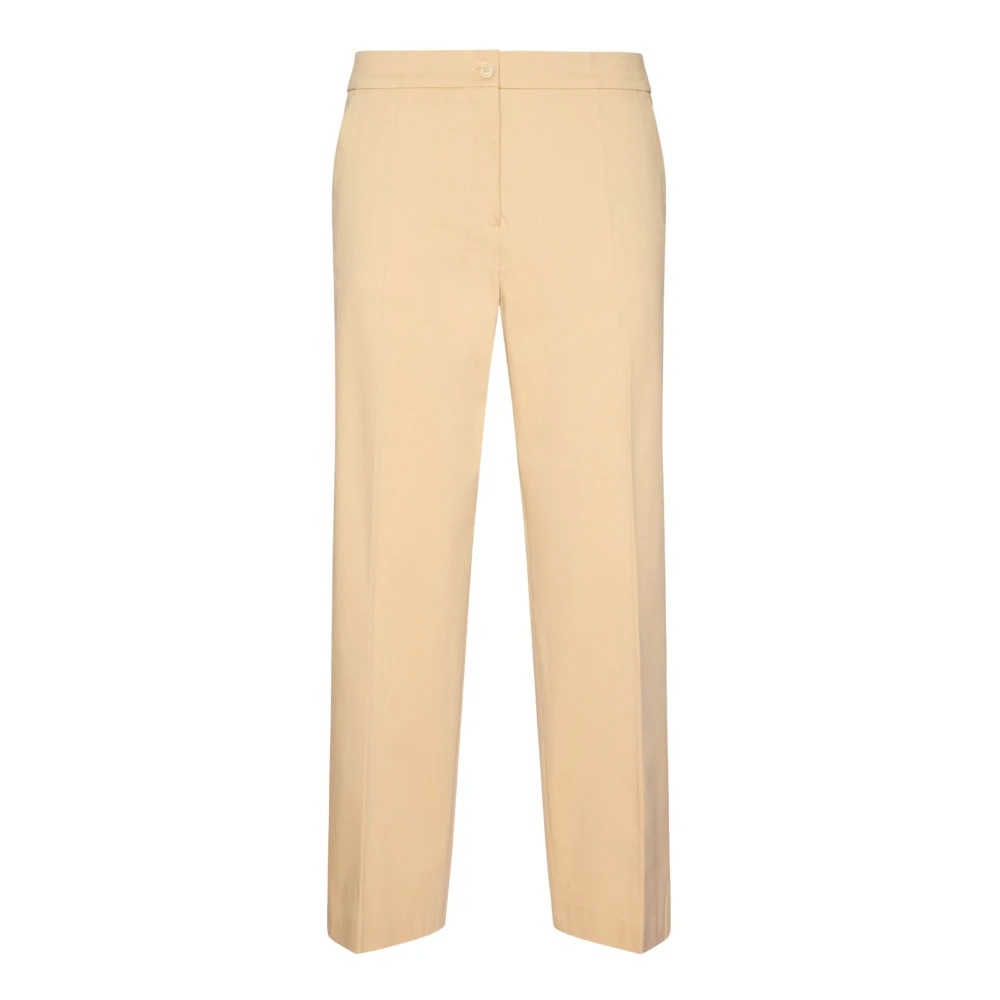 Elena Mirò Women's Beige Cropped Trousers, 3XL, Pantalone