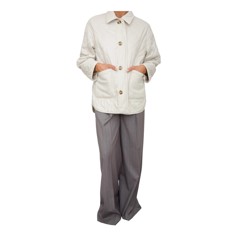 Marella Korte Gewatteerde Witte Jas White Dames