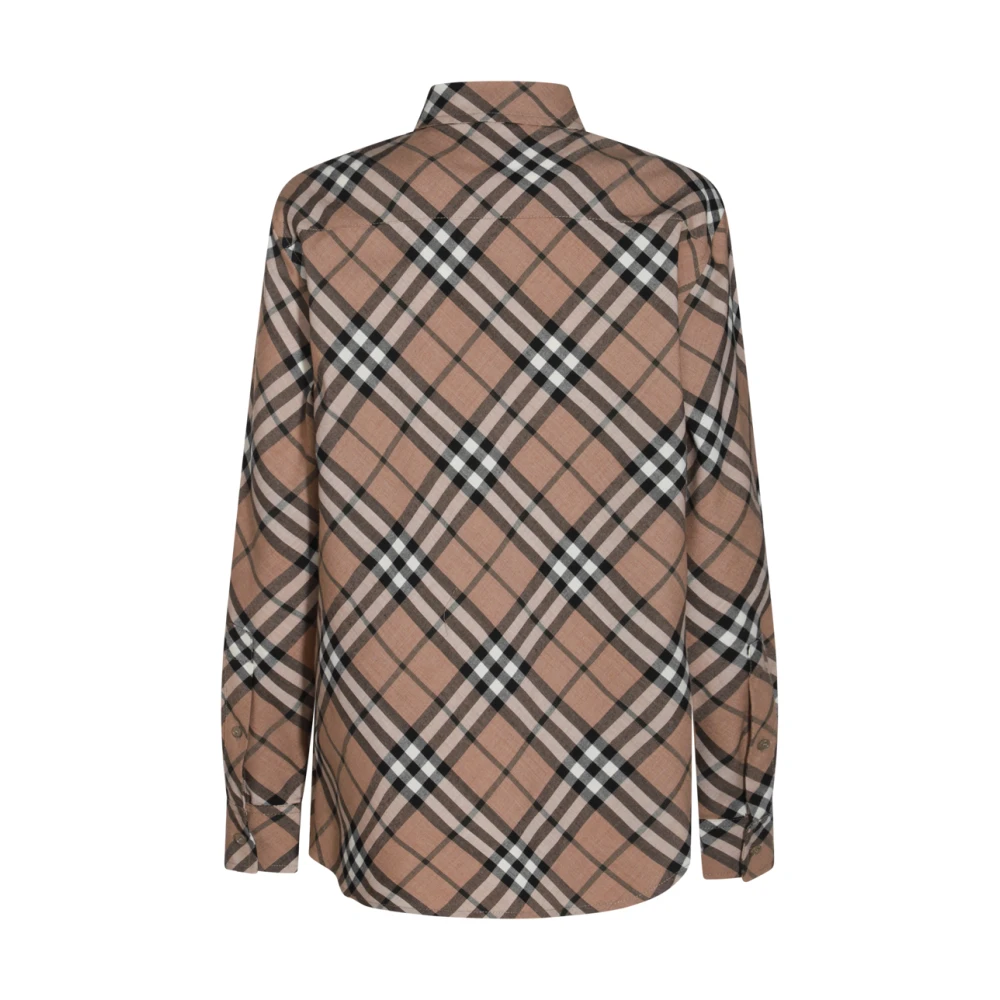 Burberry Geruit motief wollen overhemd Multicolor Dames