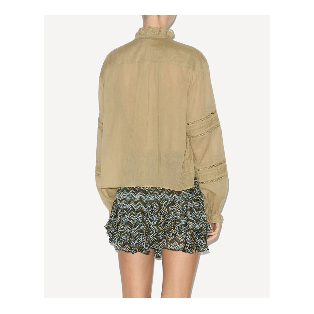Isabel Marant Étoile Groene Valda Blouse met Gerimpelde Details Green Dames