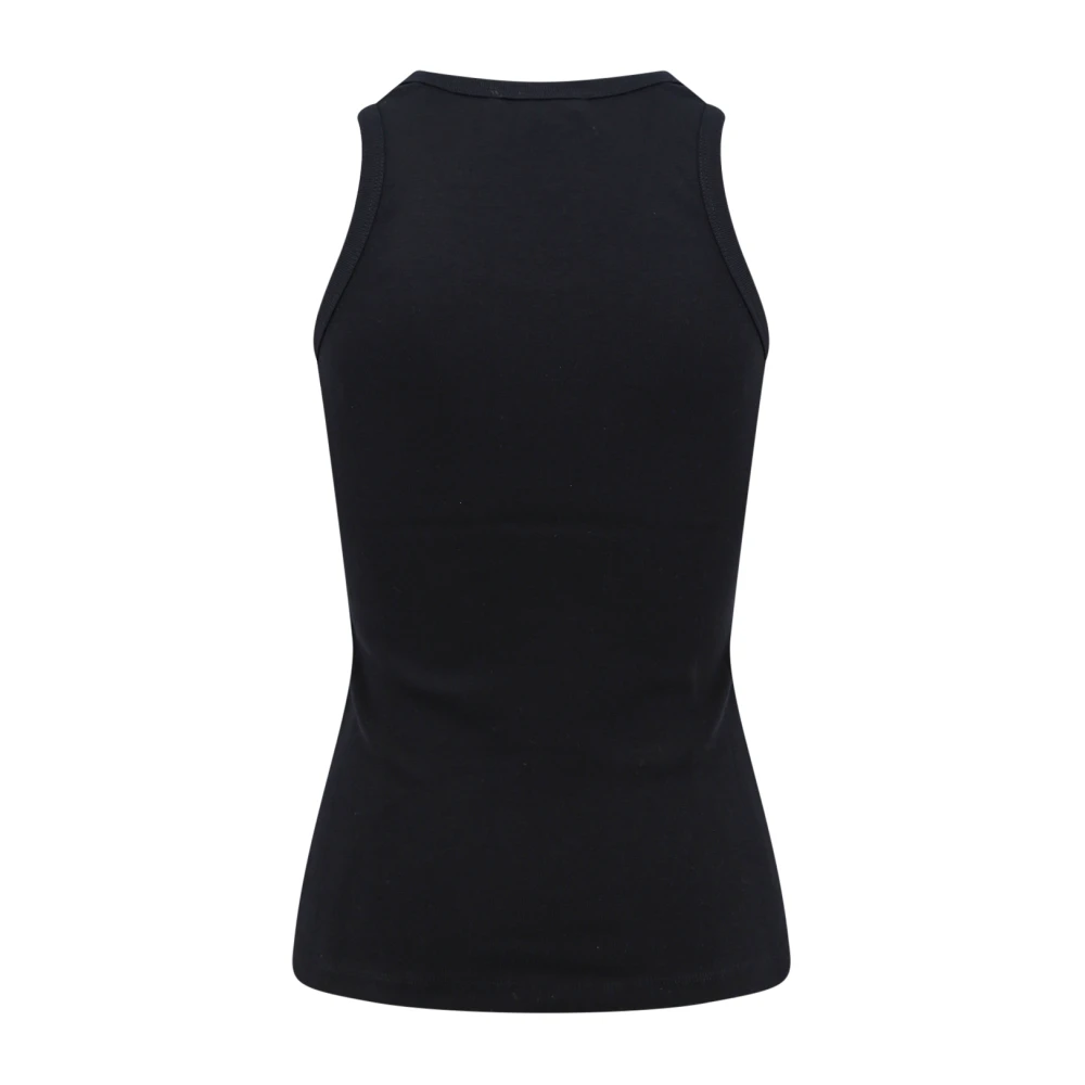Coperni Geborduurd Logo Katoenen Tanktop Black Dames