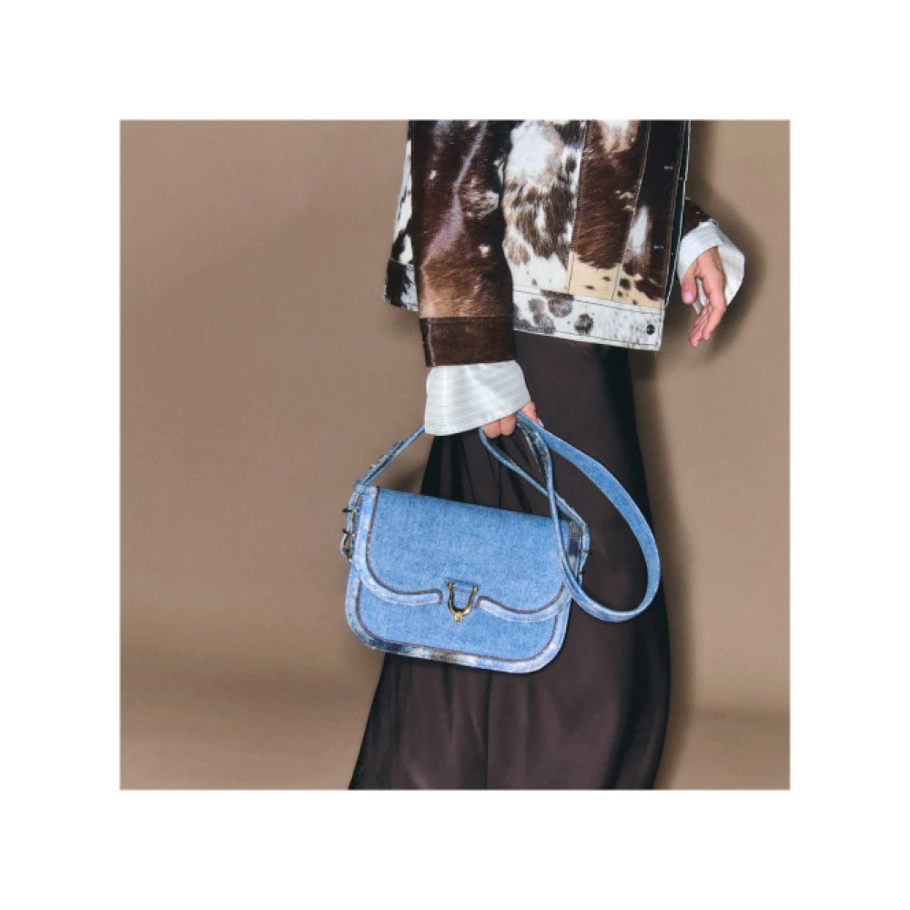 Claris Virot Denim Schoudertas Manon Blue Dames