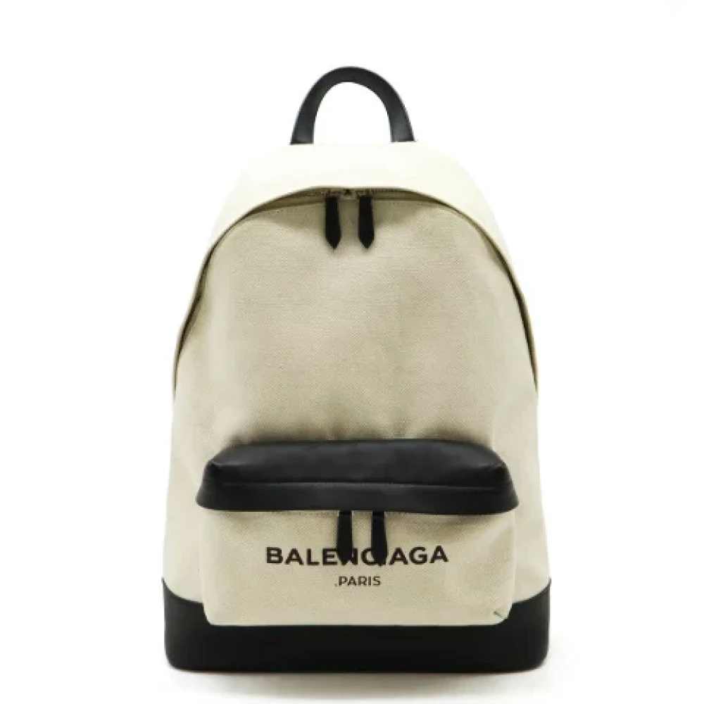 Balenciaga Vintage Pre-owned Canvas backpacks Beige Dames