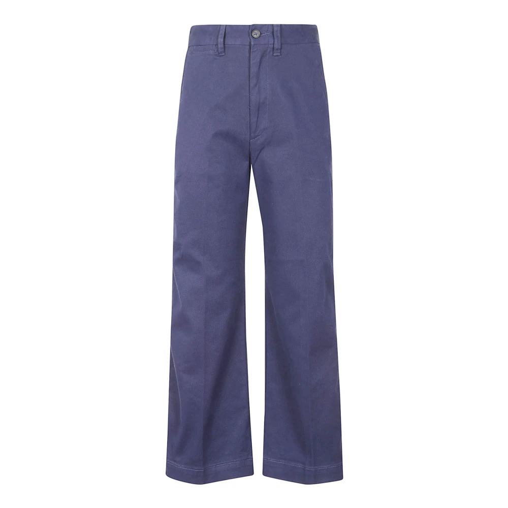 Ralph Lauren Women's Blue Chino Cropped Trousers