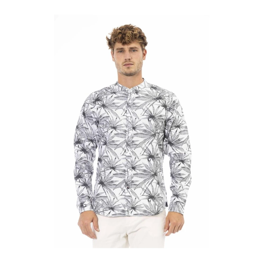 Baldinini Katoenen overhemd met mandarijnkraag Multicolor Heren