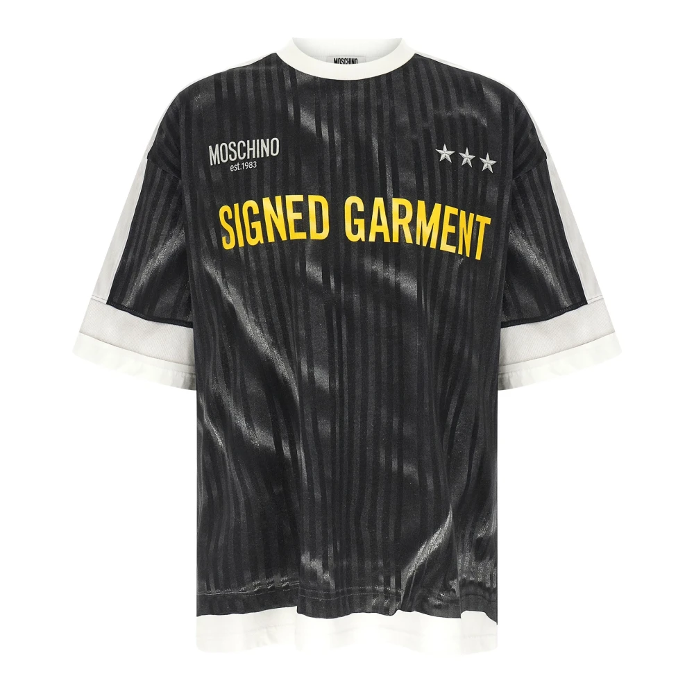 Moschino Svart T-Shirt I Tryckt Bomullsjersey