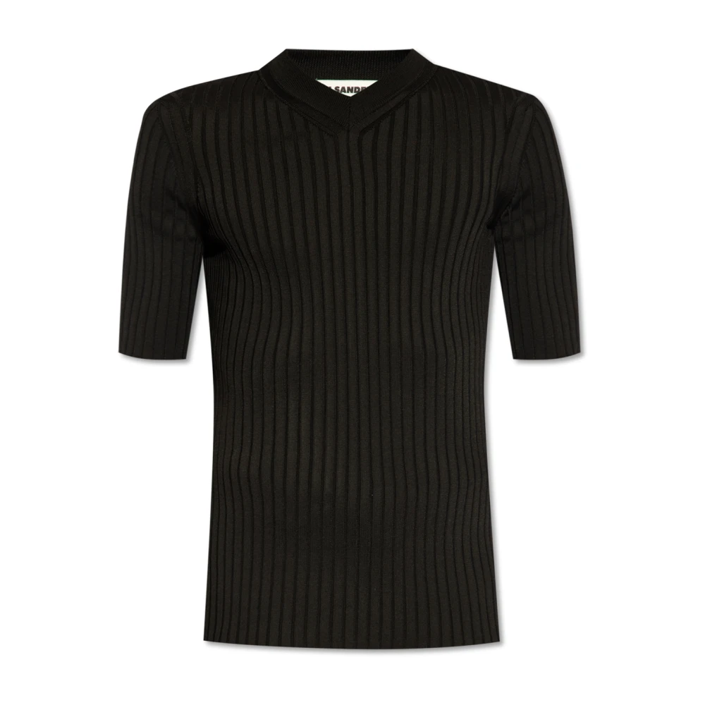 Jil Sander Ribbad T-shirt Black, Herr