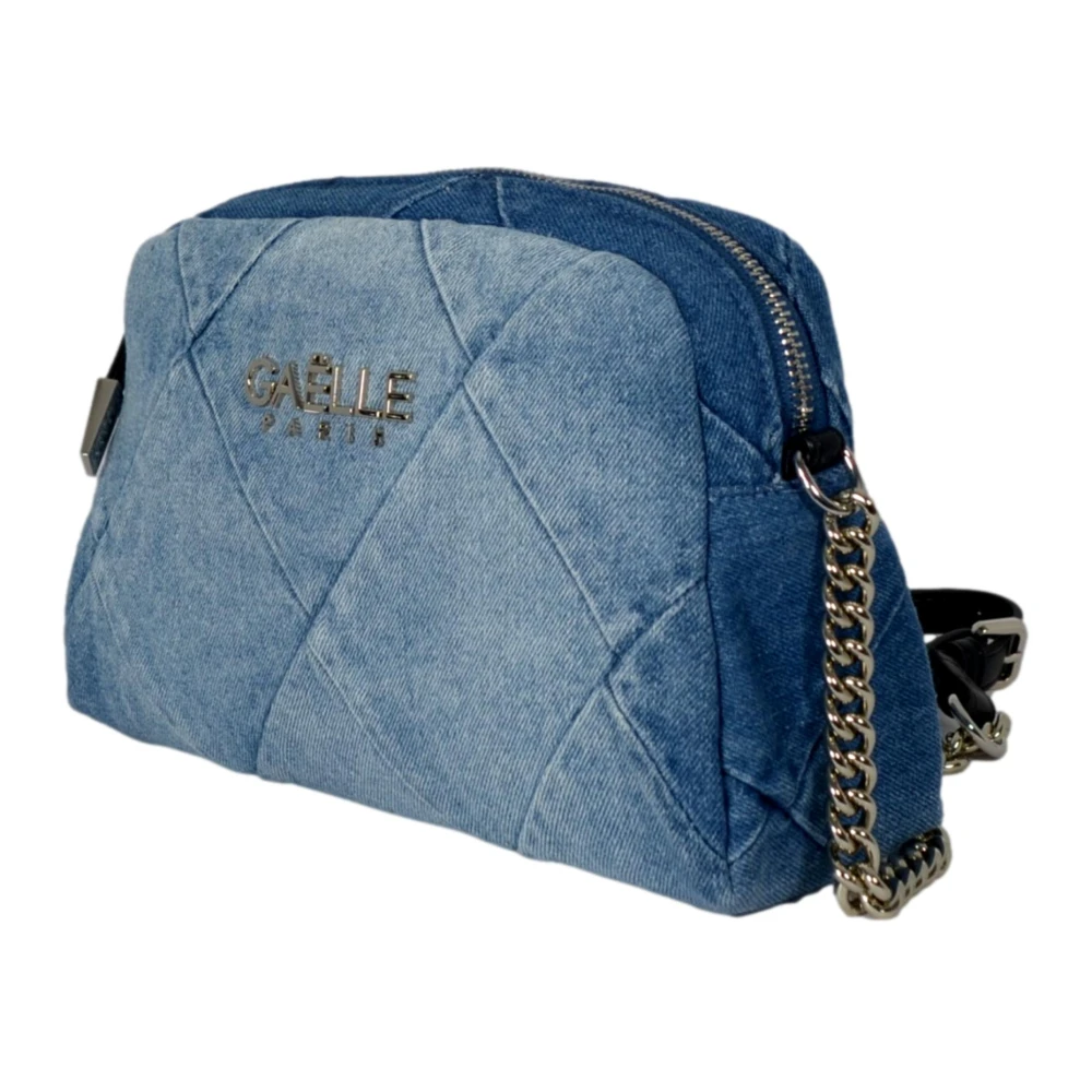 Gaëlle Paris Denim Camera Tas met Metalen Logo Blue Dames