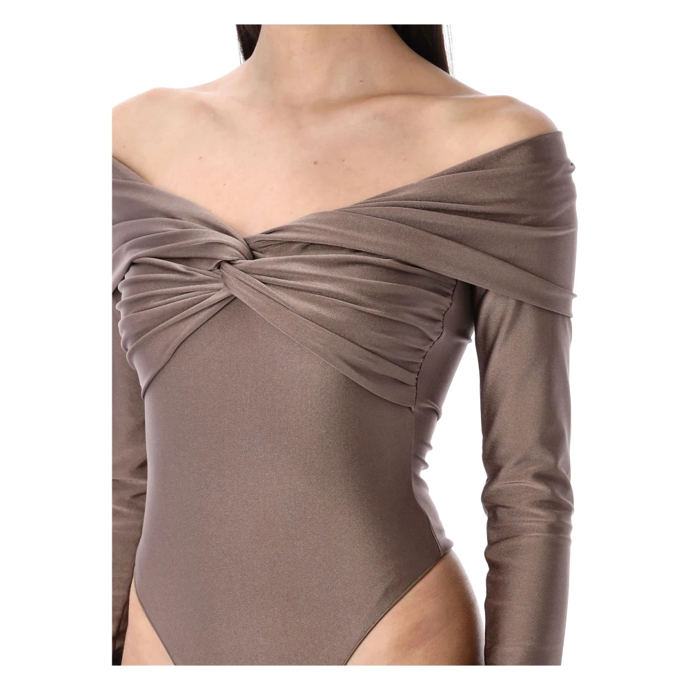 Andamane Off-Shoulder Greige Topwear Ss25 Beige Dames