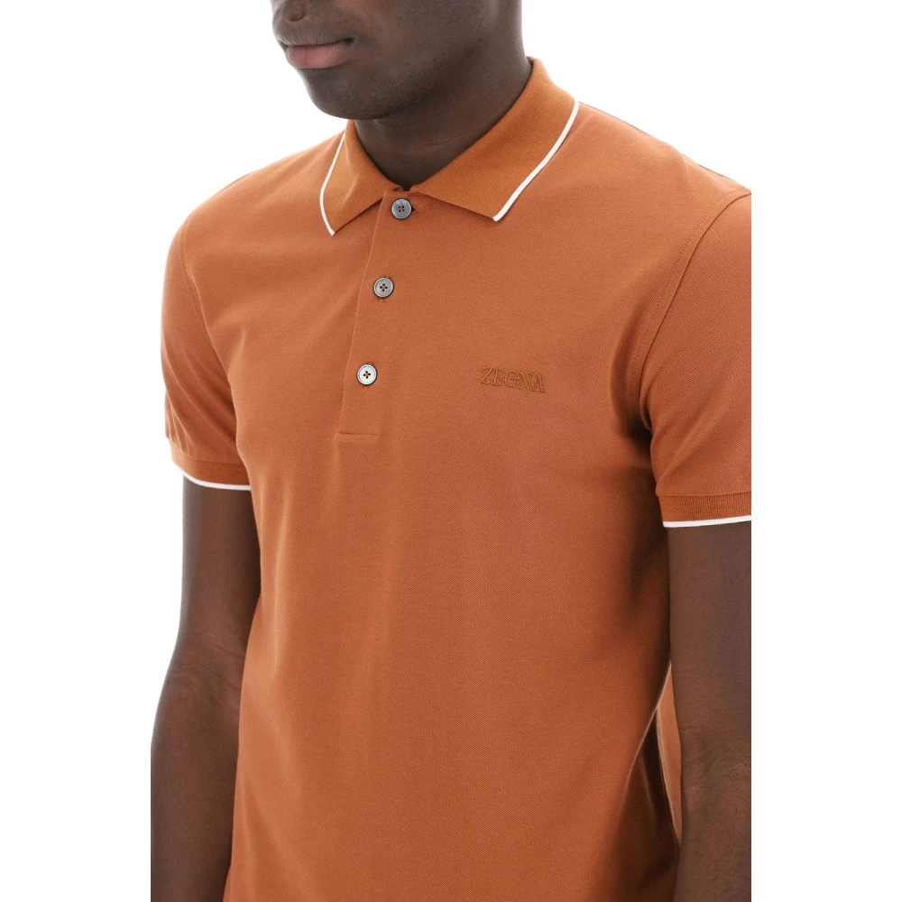 Ermenegildo Zegna Polo Shirts Orange Heren