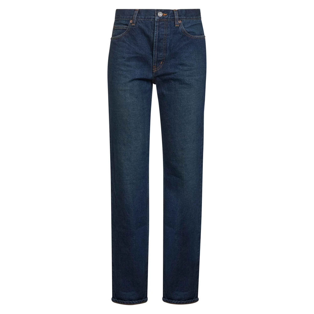 Saint Laurent Women's Blue Slim Fit Jeans, W28, Indigo Wash Straight Leg Jeans