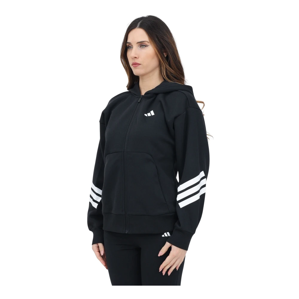 Adidas Zwarte Zip Hoodie Future Icons 3-Stripes Black Dames