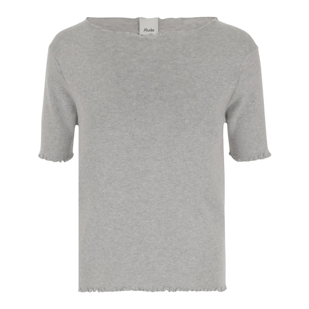 Allude Katoenmix Boothals T-shirt Gray Dames