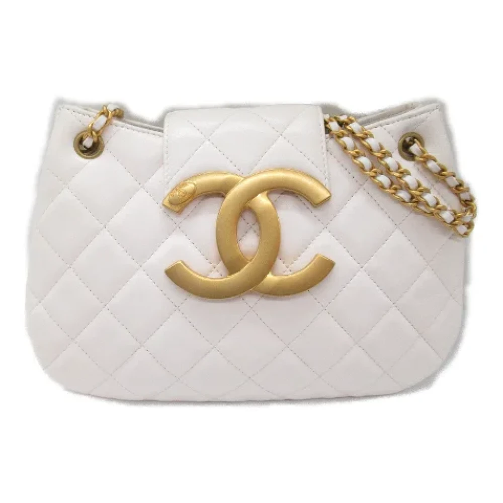 Chanel Vintage Pre-owned Leather shoulder-bags White Dames