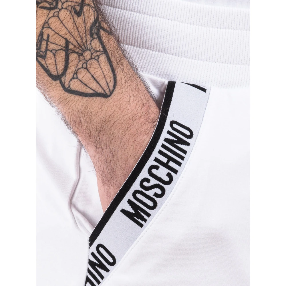 Love Moschino Witte sportieve shorts voor mannen White Heren