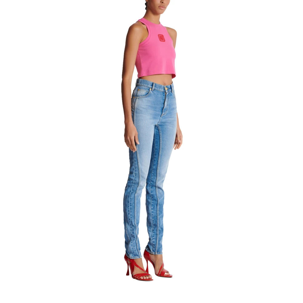Balmain Lichtblauwe denim slim-fit jeans Blue Dames