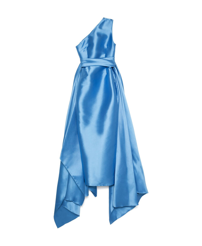 blue-satin-one-shoulder-dress