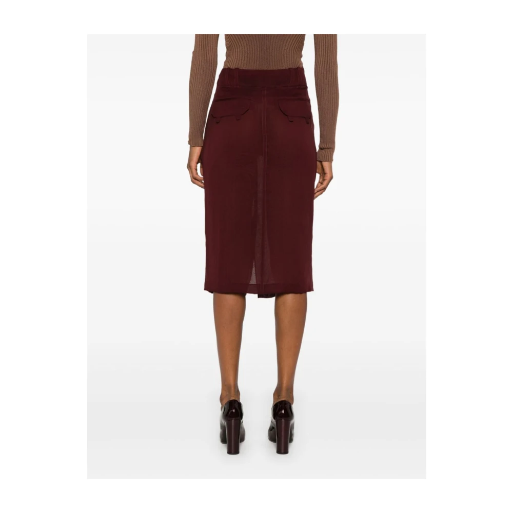 Saint Laurent Pencil Rok Purple Dames