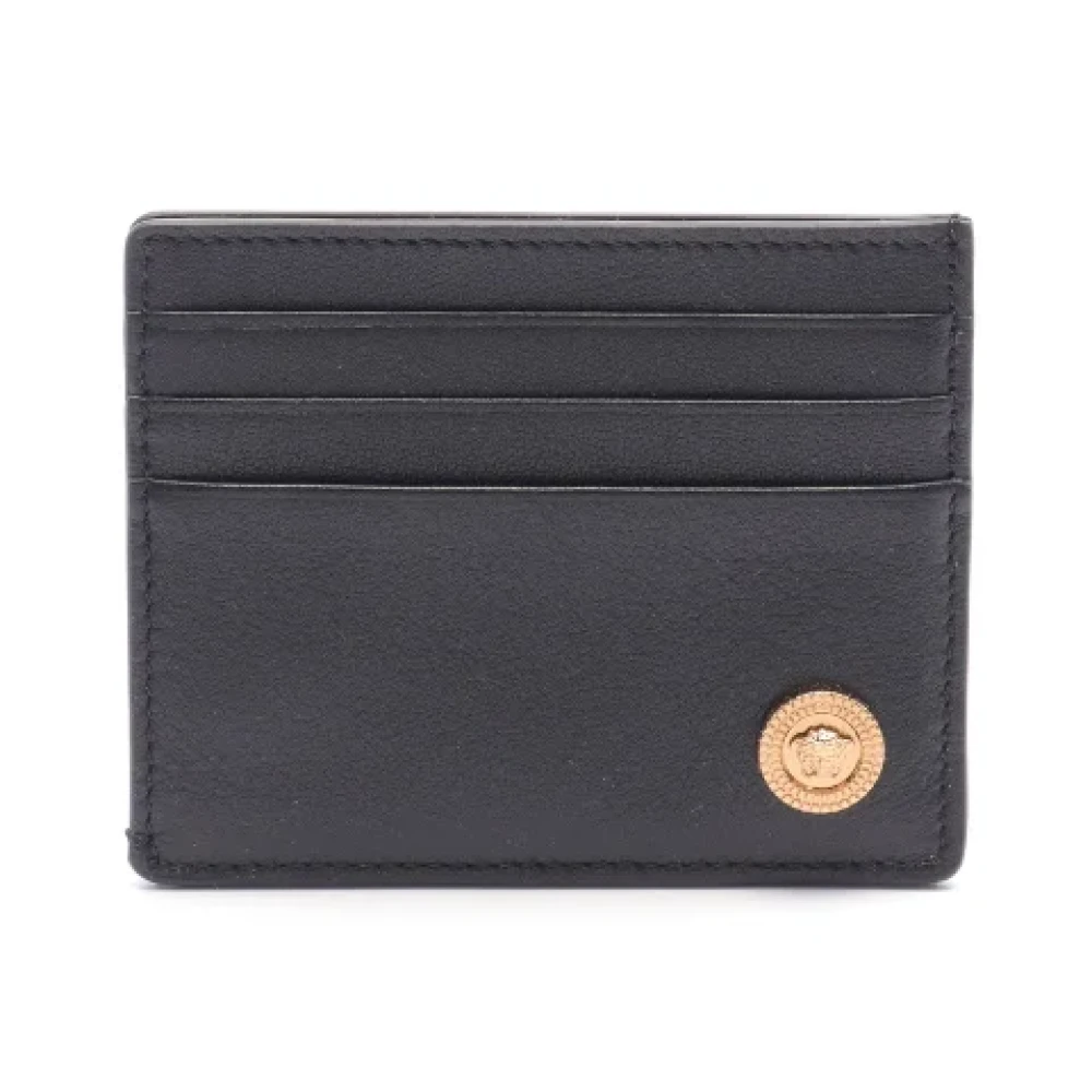 Versace Pre-owned Leather wallets Black Dames