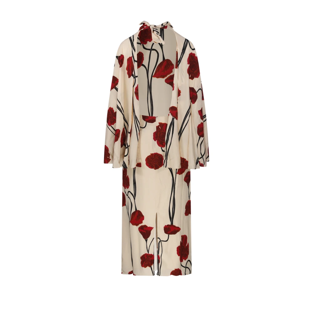 Johanna Ortiz Klaproos Enkellange Jurk in Ecru Multicolor Dames